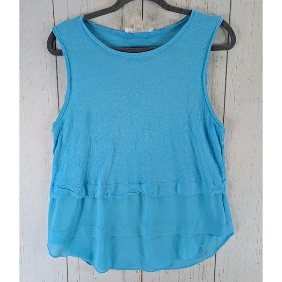 Michael Kors Size Large Blue Sleeveless Womens Flowy Casual Tank Top - Picture 1 of 7